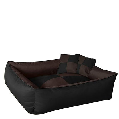 Luxurious & Durable Polyester Filled Soft Dual Color(Brown-Black) Dog/Cat Bed