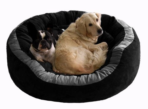 Reversible Dual (Black-Gray)color Ultra Soft Ethnic Designer Velvet Bed For Dog & Cat(Export Quality)