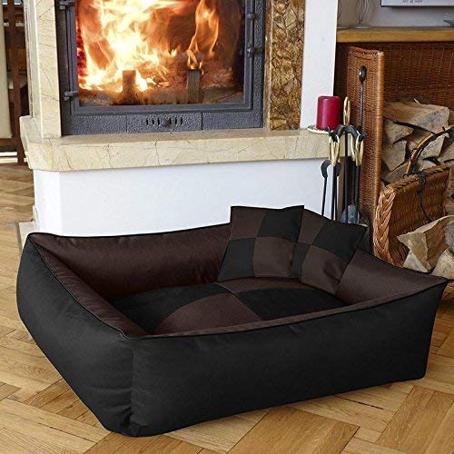 Luxurious & Durable Polyester Filled Soft Dual Color(Brown-Black) Dog/Cat Bed