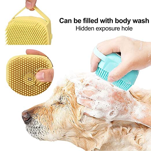 Dog Soft Bath Brush Body Scrubber with Shampoo Dispenser – THEPOOCHCOMPANY