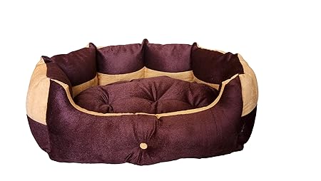 Reversible Dual Ultra Soft Ethnic Designer Velvet Bed for Dog & Cat(Export Quality)-Small