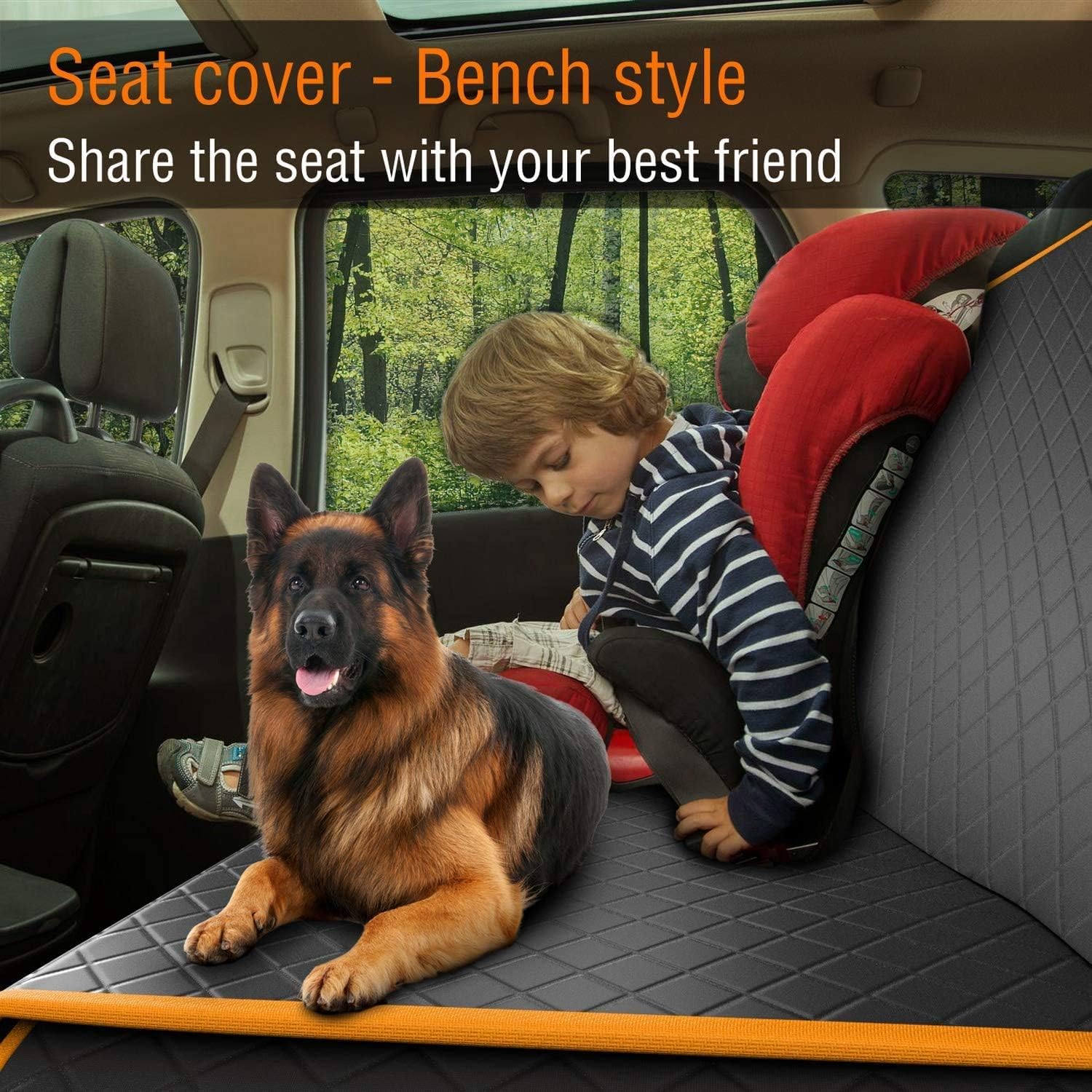 Alpha Dog Series, Waterproof Dog Car Seat Cover Protector Hammock for Back  Seat