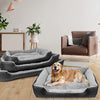 Elite Super Soft Dog/Cat Bed Black & Grey Furr Color Machine Washable & Anti-Skid Bottom (Reversible)