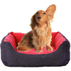 Elite Dog/CAT Bed Ultra Soft Red & Black Colour Reversible Machine Washable Sofa Style